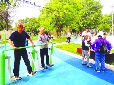 城市中的綠意港灣 精美小游園，休閑健身新選擇